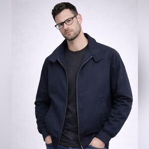 Uniqlo Navy Harrington Jacket Cotton Casual sz XL Bomber Style Lightweight